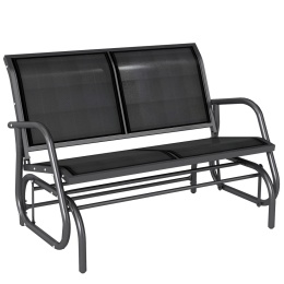 Ławka ogrodowa Bujana czarna 200kg 120x70x85 cm