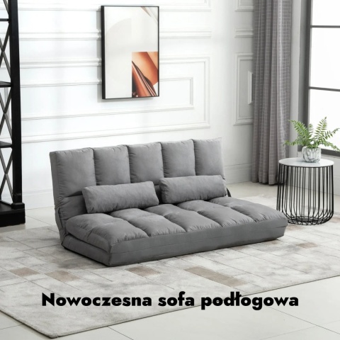 Sofa roskładana 3 w1 leżanka kanapa regulowane oparcie szara