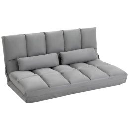 Sofa roskładana 3 w1 leżanka kanapa regulowane oparcie szara