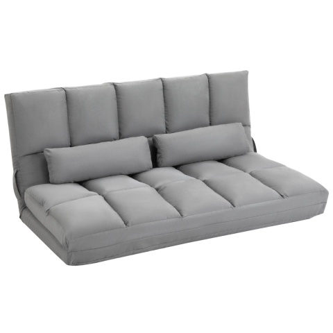 Sofa roskładana 3 w1 leżanka kanapa regulowane oparcie szara