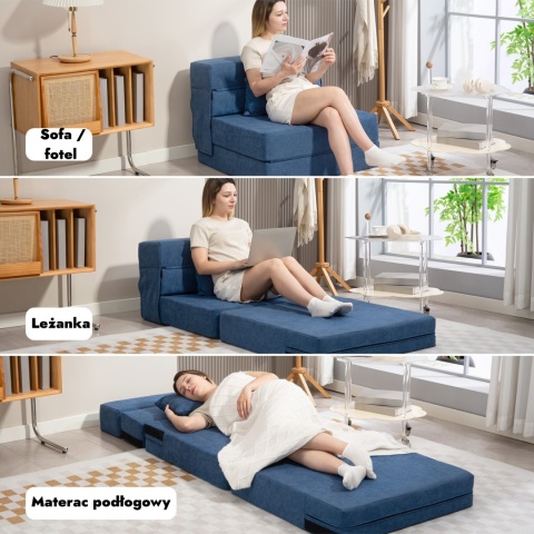 Sofa rozkładana leżanka kanapa materac łóżko dla gości