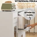 Szafka kuchenna wyspa organizer kuchenny na mikrofalówkę biała na kółkach
