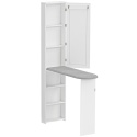Szafka na deskę do prasowania z lustrem Biała 106x35x174 cm Składana