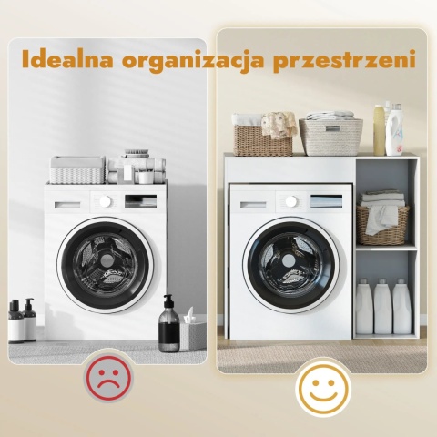 Szafka pod pralkę organizer łazienkowy do pralni łazienki półki blat roboczy