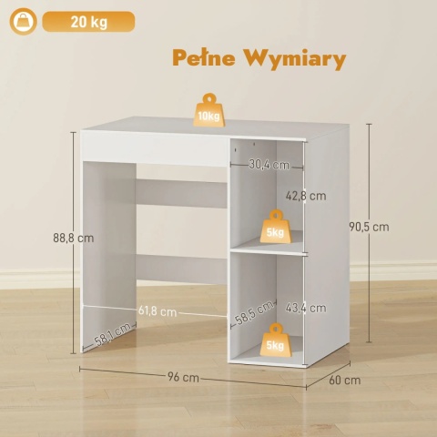 Szafka pod pralkę organizer łazienkowy do pralni łazienki półki blat roboczy