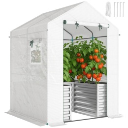 Tunel foliowy szklarnia z podwyższoną grządką netalowa donica na sadzonki