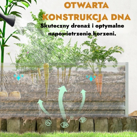 Tunel foliowy szklarnia z podwyższoną grządką netalowa donica na sadzonki