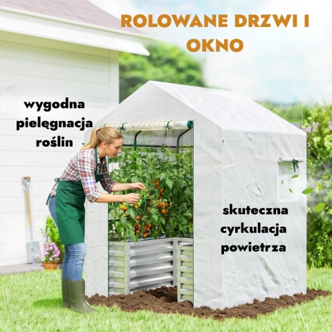 Tunel foliowy szklarnia z podwyższoną grządką netalowa donica na sadzonki