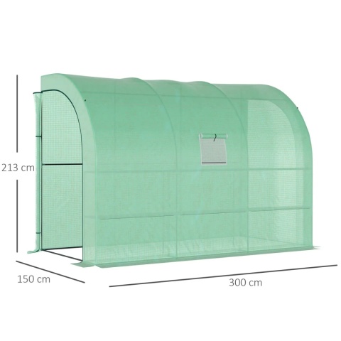 Tunel ogrodowy Szklarnia Folia Foliak Połówka Przyścienna 300x150x213 cm