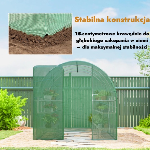 Tunel ogrodowy szklarnia foliak zielony 2 na 3 m 2x3