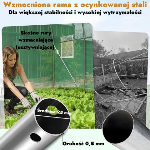 Tunel ogrodowy szklarnia foliak zielony 2 na 3 m 2x3