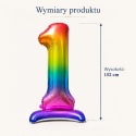 Balon XXL CYFRY STOJĄCE Gigant 152cm RAINBOW Balony Kolorowe Błyszczące