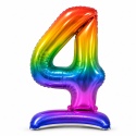 Balon XXL CYFRY STOJĄCE Gigant 152cm RAINBOW Balony Kolorowe Błyszczące