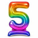 Balon XXL CYFRY STOJĄCE Gigant 152cm RAINBOW Balony Kolorowe Błyszczące