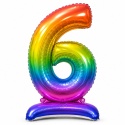 Balon XXL CYFRY STOJĄCE Gigant 152cm RAINBOW Balony Kolorowe Błyszczące