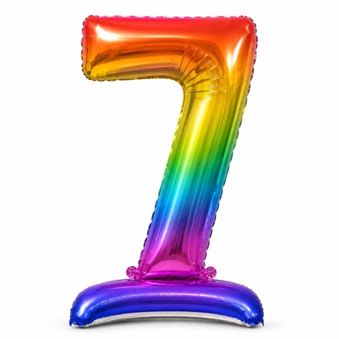 Balon XXL CYFRY STOJĄCE Gigant 152cm RAINBOW Balony Kolorowe Błyszczące