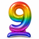 Balon XXL CYFRY STOJĄCE Gigant 152cm RAINBOW Balony Kolorowe Błyszczące