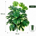 Duża Monstera Sztuczna 103cm XL Zielono Kremowa SZTUCZNY KWIATEK ROŚLINA PIĘKNA 24 LIŚCIE