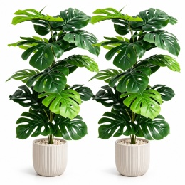 Duża Monstera Sztuczna 2 sztuki Zestaw Kwiatów Sztucznych do domu biura na taras 84cm