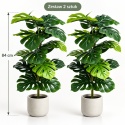 Duża Monstera Sztuczna 2 sztuki Zestaw Kwiatów Sztucznych do domu biura na taras 84cm