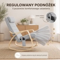 Fotel bujany z masażem ogrzewaniem podnóżkiem Jasnoszary