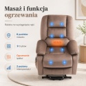 Fotel podnoszony regulowany elektryczny rozkładany geriatryczny telewizyjny wypoczynkowy