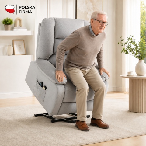 Fotel podnoszony regulowany elektryczny rozkładany geriatryczny telewizyjny wypoczynkowy