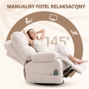 Fotel rozkładany Obrotowy z masażem i funkcją grzania do 150kg Beżowy