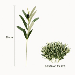 Gałązki oliwne Sztuczne 15 sztuk 29cm do kompozycji Realistyczna