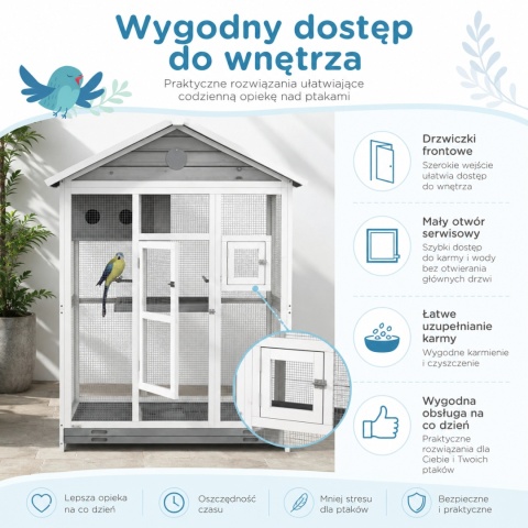 Klatka dla ptaków Drewniana Woliera dla papug domek