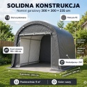 Namiot ogrodowy Garaż Szopka 3x3 m Szary Szerokie Wejście