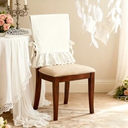 Pokrowce na krzesła z koronką Shabby Vintage Prowansalskie Białe