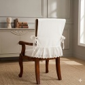 Pokrowce na krzesła z koronką Shabby Vintage Prowansalskie Białe