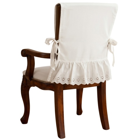 Pokrowce na krzesła z koronką Shabby Vintage Prowansalskie Białe
