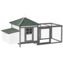 Klatka dla kur 196 x 76 x 97 cm Domek Wybieg Drewniana