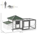 Klatka dla kur 196 x 76 x 97 cm Domek Wybieg Drewniana