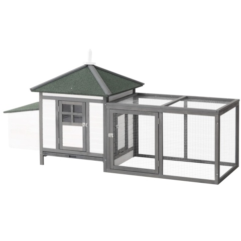 Klatka dla kur 196 x 76 x 97 cm Domek Wybieg Drewniana