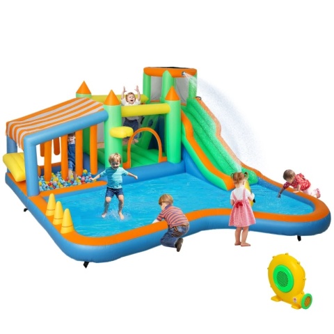 Plac zabaw dmychany Dmuchaniec ze zjeżdżalnią wodną XXL 360 x 315 x 195 cm
