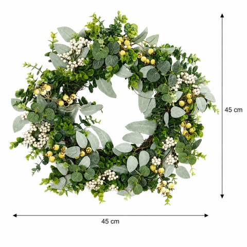 Wianek dekoracyjny 45cm na drzwi ścianę Zielony BOHO PRZEŚLICZNY