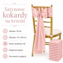 Kokardy na krzesła 16 sztuk ZESTAW XXL RÓŻOWE Satynowe