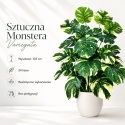 Duża Monstera Sztuczna 103cm XL Zielono Kremowa SZTUCZNY KWIATEK ROŚLINA PIĘKNA 24 LIŚCIE