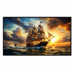 Plakat Obraz 140x70 cm Żaglowiec o zachodzie słońca Statek
