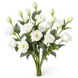 Eustoma Sztuczna Zestaw 6 szt JAK ŻYWE Gałązki Sztuczne Kwiaty Białe Bukiet Kwiaty do Wazonu na Ślub