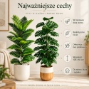 Wysokie Sztuczne rośliny doniczkowe kwiaty 2 sztuki Monstera Palma 110cm Zielone