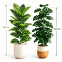 Wysokie Sztuczne rośliny doniczkowe kwiaty 2 sztuki Monstera Palma 110cm Zielone