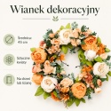 Wianek Wieniec 45cm na drzwi ścianę Pomarańczowy Sztuczne Kwiaty PRZEPIĘKNY