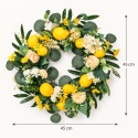Wianek z cytrynami Wieniec 45cm na drzwi ścianę Sztuczne Kwiaty PRZEPIĘKNY Eukaliptus
