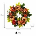 Wieniec Wianek z piwonii z sztucznych kwiatów 35cm Gęsty Realistyczny Piwonie