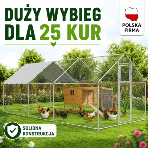 Wybieg dla kur kurnik 3x6 m klatka ogrodzenie dla kurczaków kaczek małych zwierząt