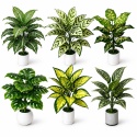 Sztuczne kwiaty Doniczkowe 6 sztuk Rośliny dekoracyjne 46cm do domu biura Monstera